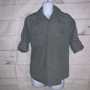 Structure mens gray button down shirt size Large